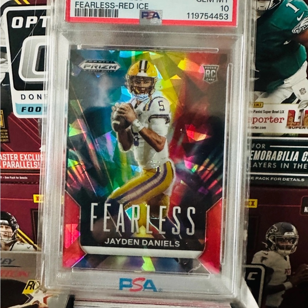 2024 Prizm Draft Picks JAYDEN DANIELS PSA 10 RC Fearless Red Ice #F-JD